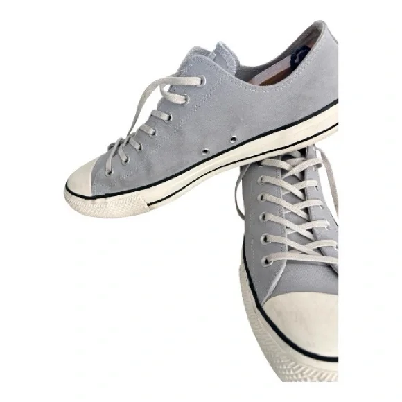 Converse Chuck Taylor All Star Leather Low Top Sneakers Gray Men’s - Picture 2 of 4